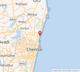 Map of Tiruvottiyur, Tamil Nadu