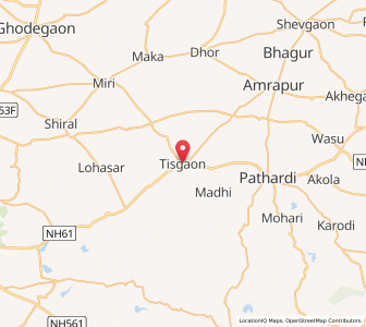 Map of Tisgaon, Maharashtra