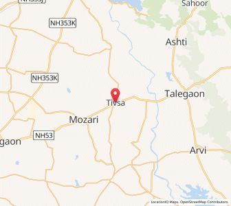 Map of Tivsa, Maharashtra