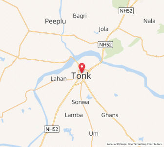 Map of Tonk, Rajasthan