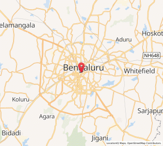 Map of Town Hall, Karnataka