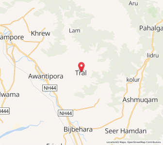Map of Tral, Kashmir