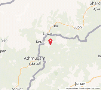Map of Tringnian, Kashmir