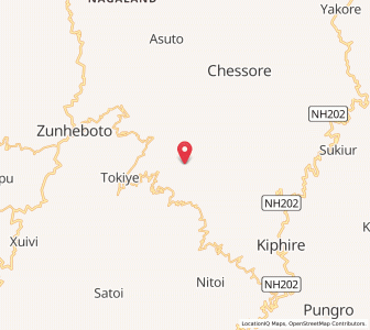 Map of Tsaikiyang, Nagaland