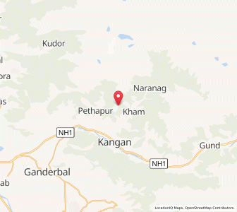 Map of Tsondar, Kashmir