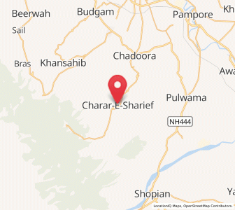 Map of Tsrar Sharif, Kashmir