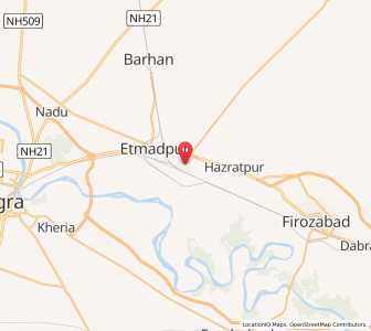 Map of Tundla, Uttar Pradesh