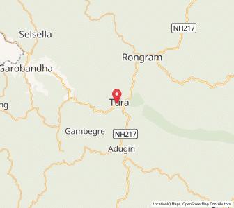 Map of Tura, Meghalaya