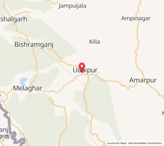 Map of Udaipur, Tripura