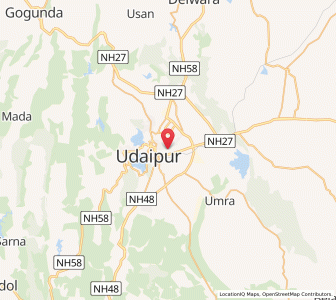Map of Udaipur, Rajasthan
