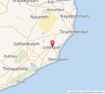 Map of Udangudi, Tamil Nadu