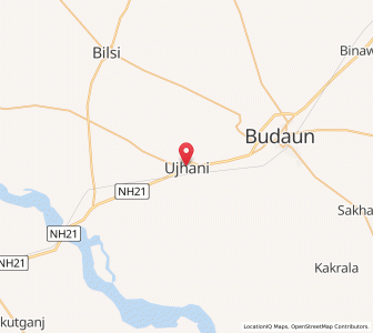 Map of Ujhani, Uttar Pradesh