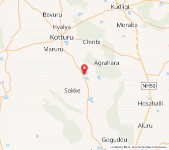 Map of Ujjini, Karnataka