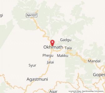 Map of Ukhimath, Uttarakhand