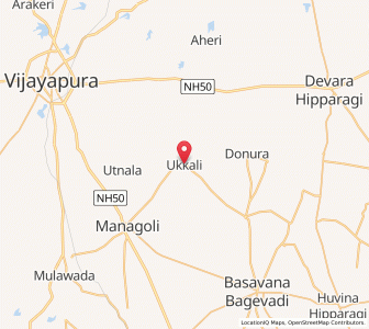 Map of Ukkali, Karnataka