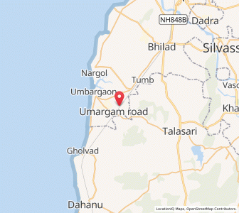 Map of Umargam, Gujarat