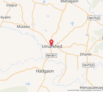 Map of Umarkhed, Maharashtra