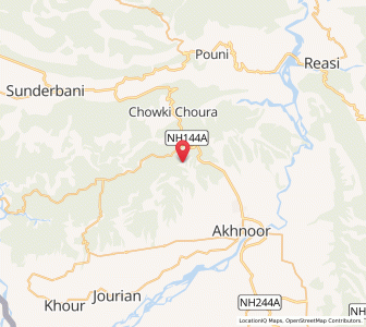 Map of Uparla Bradhal, Kashmir