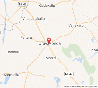 Map of Uravakonda, Andhra Pradesh