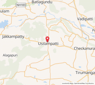 Map of Usilampatti, Tamil Nadu