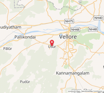Map of Ussoor, Tamil Nadu
