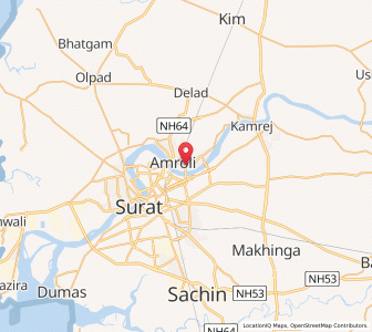 Map of Utran, Gujarat