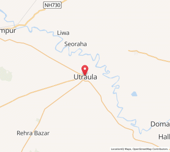 Map of Utraula, Uttar Pradesh