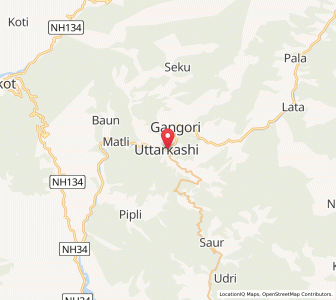 Map of Uttarkashi, Uttarakhand