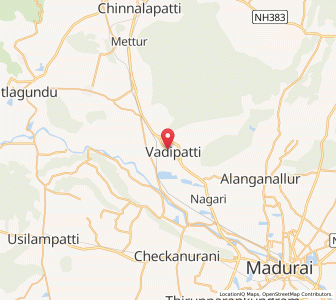 Map of Vadippatti, Tamil Nadu