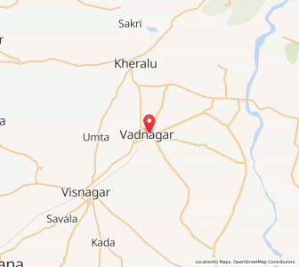 Map of Vadnagar, Gujarat