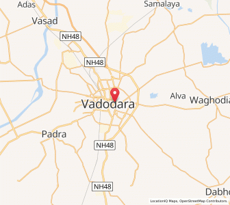 Map of Vadodara, Gujarat