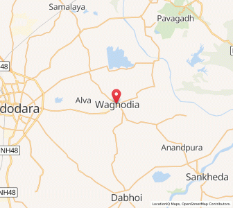Map of Vaghodia, Gujarat