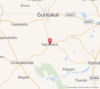 Map of Vajrakarur, Andhra Pradesh
