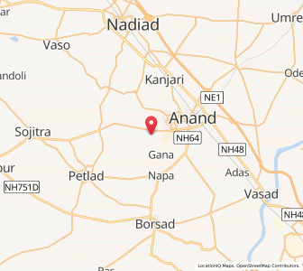 Map of Vallabh Vidyanagar, Gujarat