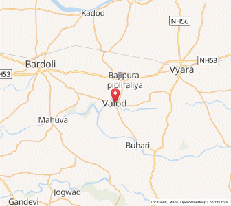 Map of Valod, Gujarat