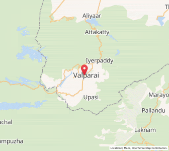 Map of Valparai, Tamil Nadu