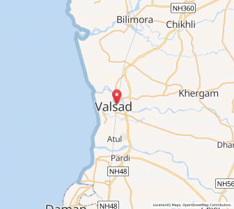 Map of Valsad, Gujarat