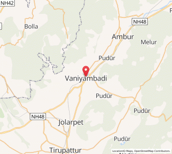 Map of Vaniyambadi, Tamil Nadu