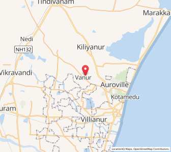 Map of Vanur, Tamil Nadu