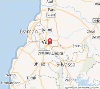 Map of Vapi INA, Gujarat
