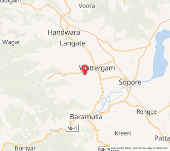 Map of Varbug, Kashmir