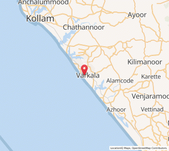Map of Varkala, Kerala