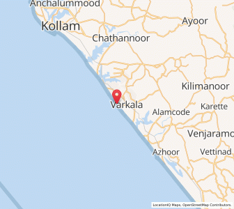 Map of Varkkallai, Kerala