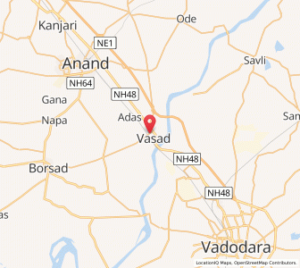 Map of Vasad, Gujarat