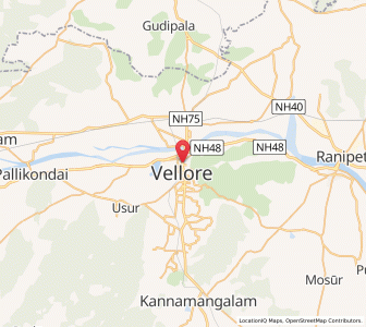 Map of Vellore, Tamil Nadu