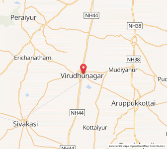 Map of Virudunagar, Tamil Nadu