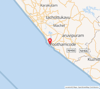 Map of Vizhinjam, Kerala