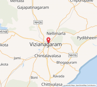 Map of Vizianagaram, Andhra Pradesh