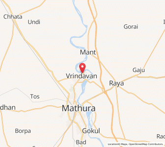 Map of Vrindavan, Uttar Pradesh