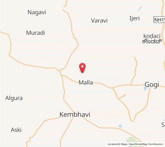 Map of Wadgiri, Karnataka